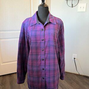 L.L. Bean Fleece Lined Flannel Shirt Women's size XL